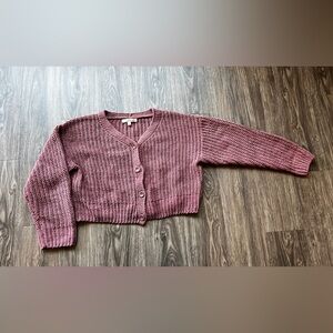 Purple cropped cardigan